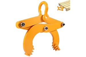 Pallet Puller Clamp 1T/2204LBS Steel Single Scissor Hook, 5 Inch Jaw Opening Grabber Heavy Duty Forklift Material Handling St