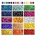 Phogary 9000pcs Glass Seed Beads, Mixed Colors Small Pony Beads Assorted Kit Multi Colors Lustered Loose Spacer Beads, 3mm Round, Hole 1.0mm for Jewelry Making, DIY Crafting (15 Colors)