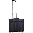 All Aluminum Lightweight 17” Premium Two Wheels Pilot Business Laptop Travel Luggage, Catalog Case with Laptop Sleeve and Built-In Removable Dividers, Rolling Laptop Bag for Men and Women (Onyx)