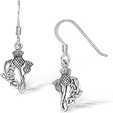 WithLoveSilver 925 Sterling Silver Celtic Scottish Thistle Dangle Hook Earrings - Perfect for Thistle Jewelry Lovers