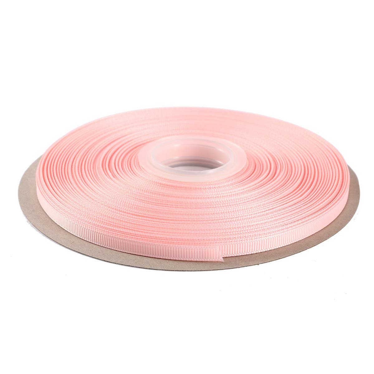 ITIsparkle 6mm Grosgrain Ribbon 45 Meters-Roll Set for Gift Wrapping Scrap Books Party Favor Hair Braids Baby Shower Decoration Cake Decoration Floral Arrangement Craft Supplies,Light Pink Ribbon
