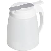 Winco PSUD-48 , Medium, White, Clear, 48 OZ, 1 Count (Pack of 1) | Dishwasher safe, BPA-free, Stainless steel slide, Lightweight lid