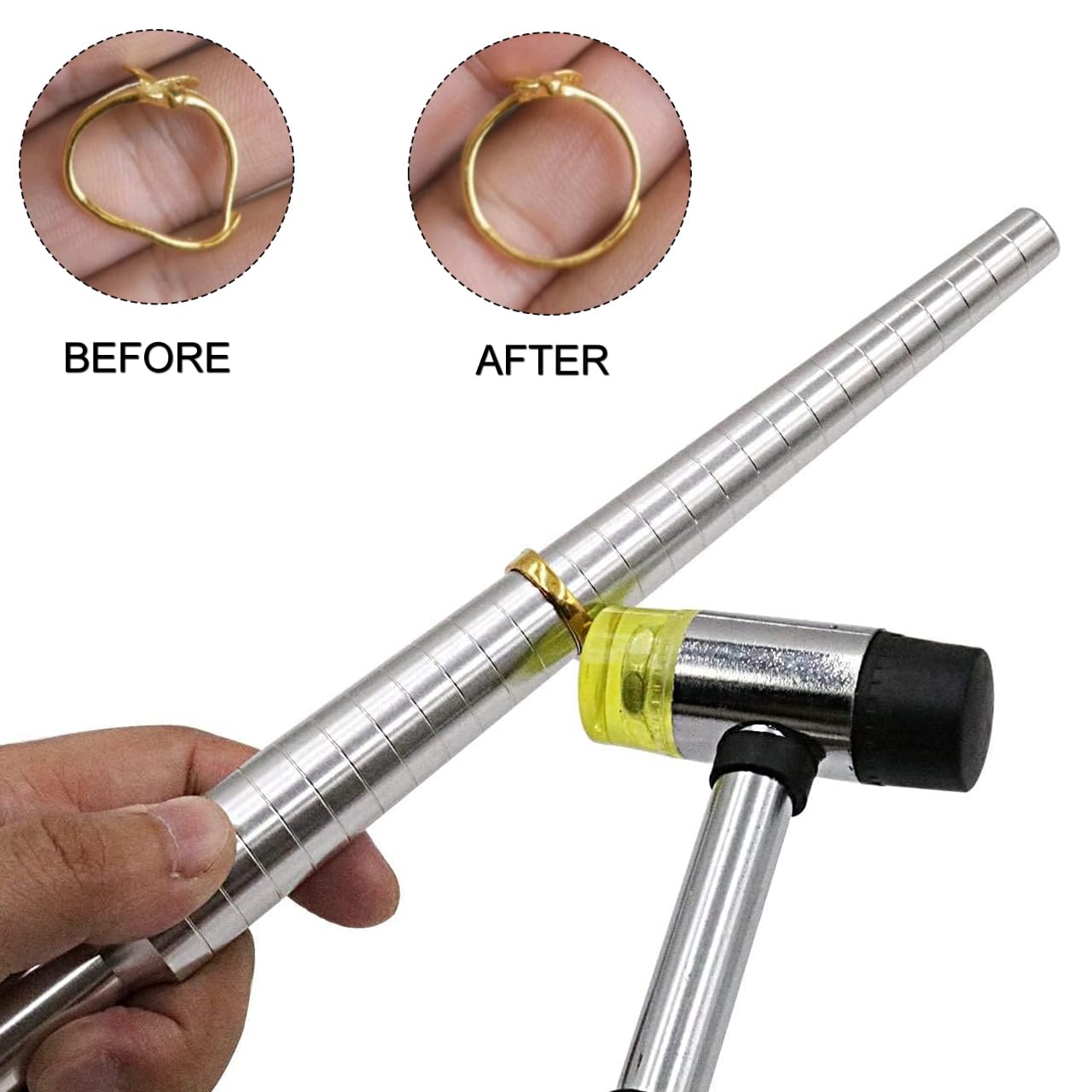 Ring Sizer Measuring Tool Metal Ring Mandrel Ring Measurer and Ring Sizer Women Men Ring Sizing Kit Finger Ring Size Measure Jewelry Measurement