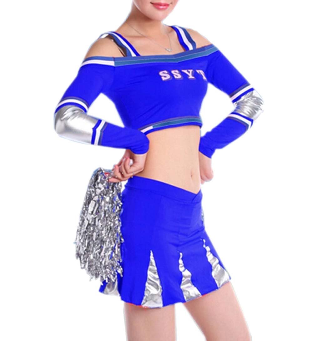 Blue Cheerleading Outfit Not Mine Cheer Outfits Cheerleading Hot Sex