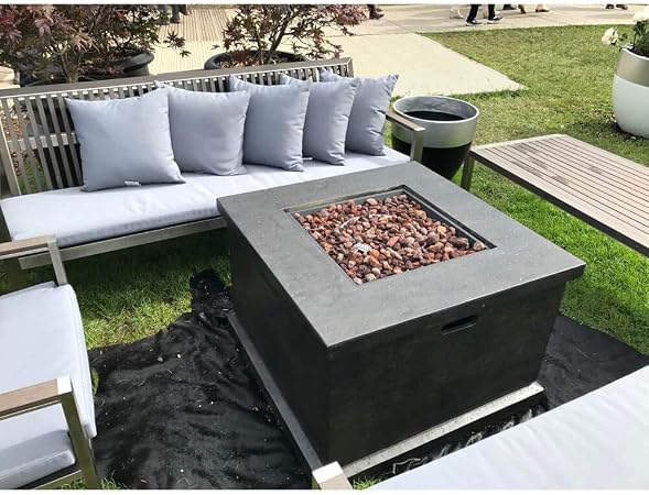 Foremost Outdoor Gas Square Fire Pit Table Amazon Co Uk Garden Outdoors