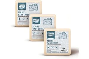 DELI DIRECT Farmers Market, Gluten Free, Keto, Paleo, Low Sodium, Zero Sugar, Wisconsin Cheese Gift Sets, 3-Pack, Alpine Baby Swiss