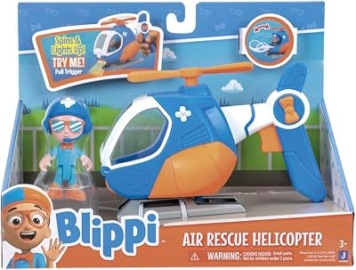 Blippi Rescue Helicopter Toy with Lights Sounds & Spinning Blades