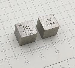 Nickel Cube - 10mm Pure Metal Element Cubes - Laser