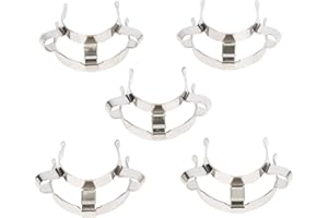 XCD Metal Joint Clips for 24/40 Glass Ground Joint Lab Accessory, 5 Pieces Nickel-Plated Steel Joint Clips 24 mm Lab Keck Clamp #24 Keck Clips