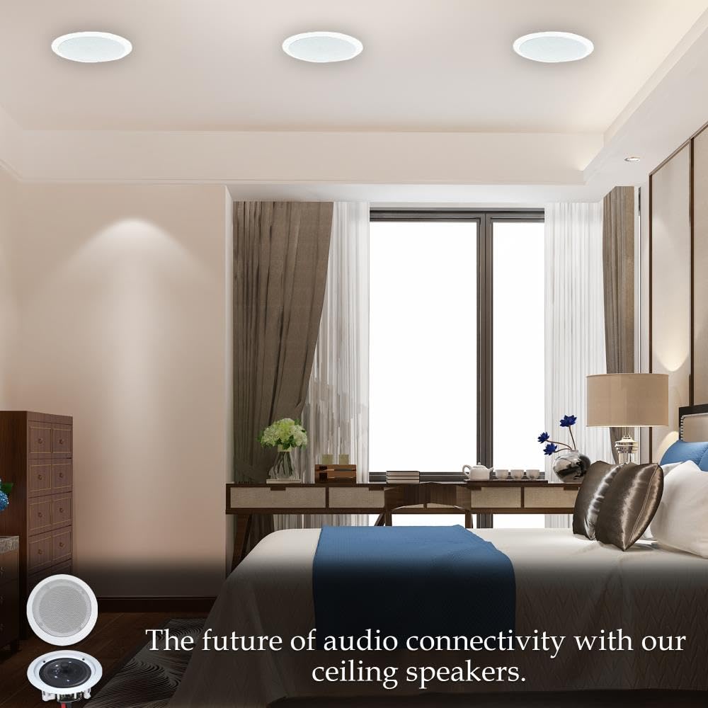 Home Theater Sound System Kit - 1000 Watts Bluetooth Amplifier w/ 4 QTY of 8