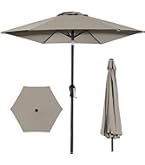 CROWN SHADES 9 Ft Patio Umbrella, Pool Umbrella with 30° Tilt, Cream White