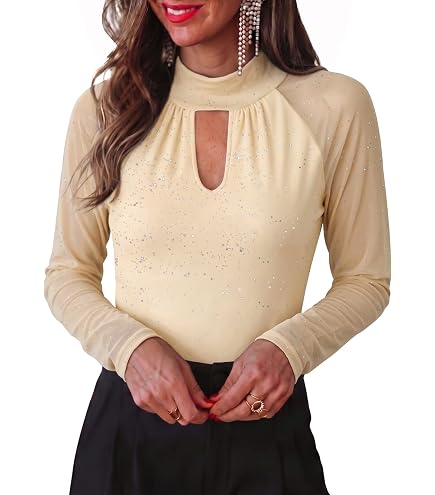 Women 2023 Fashion High Neck See Through Sheer Tops Elegant Check
