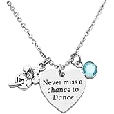 Eilygen Dancer Gift Dance Women Necklace Never Miss a Chance to Dance Stainless Steel Necklace