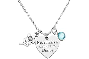 Eilygen Dancer Gift Dance Girl Necklace Never Miss a Chance to Dance Stainless Steel Necklace