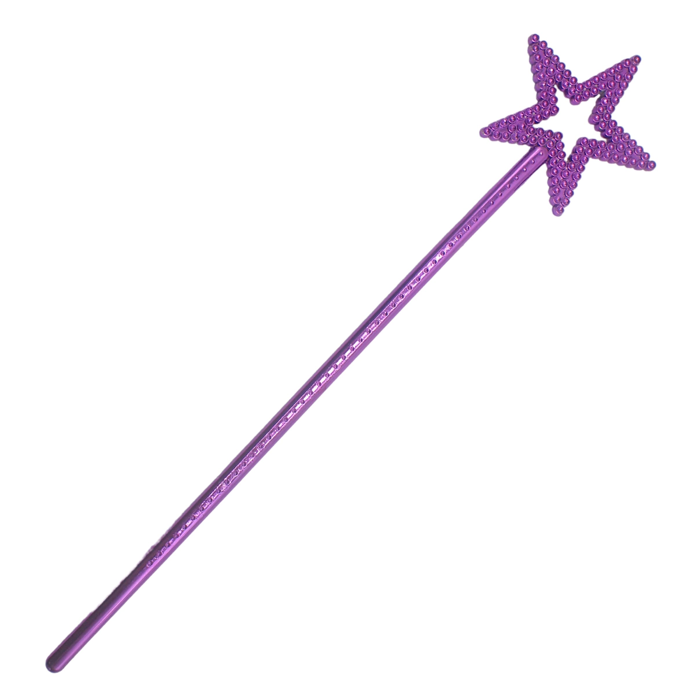 Topkids Accessories Fairy Wand for Dress Up Costume, Kids Princess Queen Wand Pretty, Sparkly Girls Dressing Up Wands, Fancy Dress Play Princess Wand Cute Kids Accessories (Purple Sequin Star)