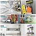 Mop Broom Holder,Wall Mounted Garden Tool Organizer Space Saving Storage Rack Hanger with 5 Position with 6 Hooks Strong Grip Holds up to 11 Tools for Kitchen Garden and Garage