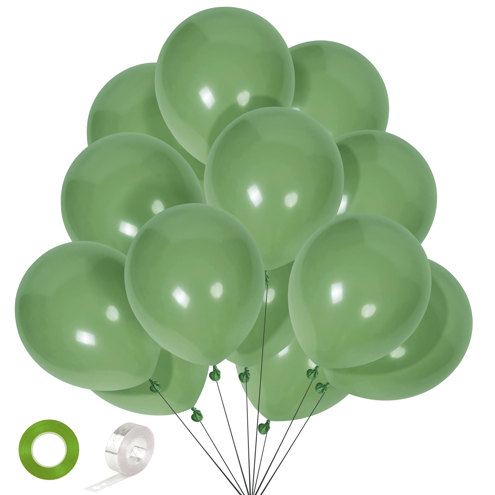 Photo 1 of CANREVEL Sage Green Balloons - 50pcs 12 Inch Olive Green Latex Balloons for Birthday Party Baby Shower Wedding Christmas Holiday Balloon Jungle Decorations