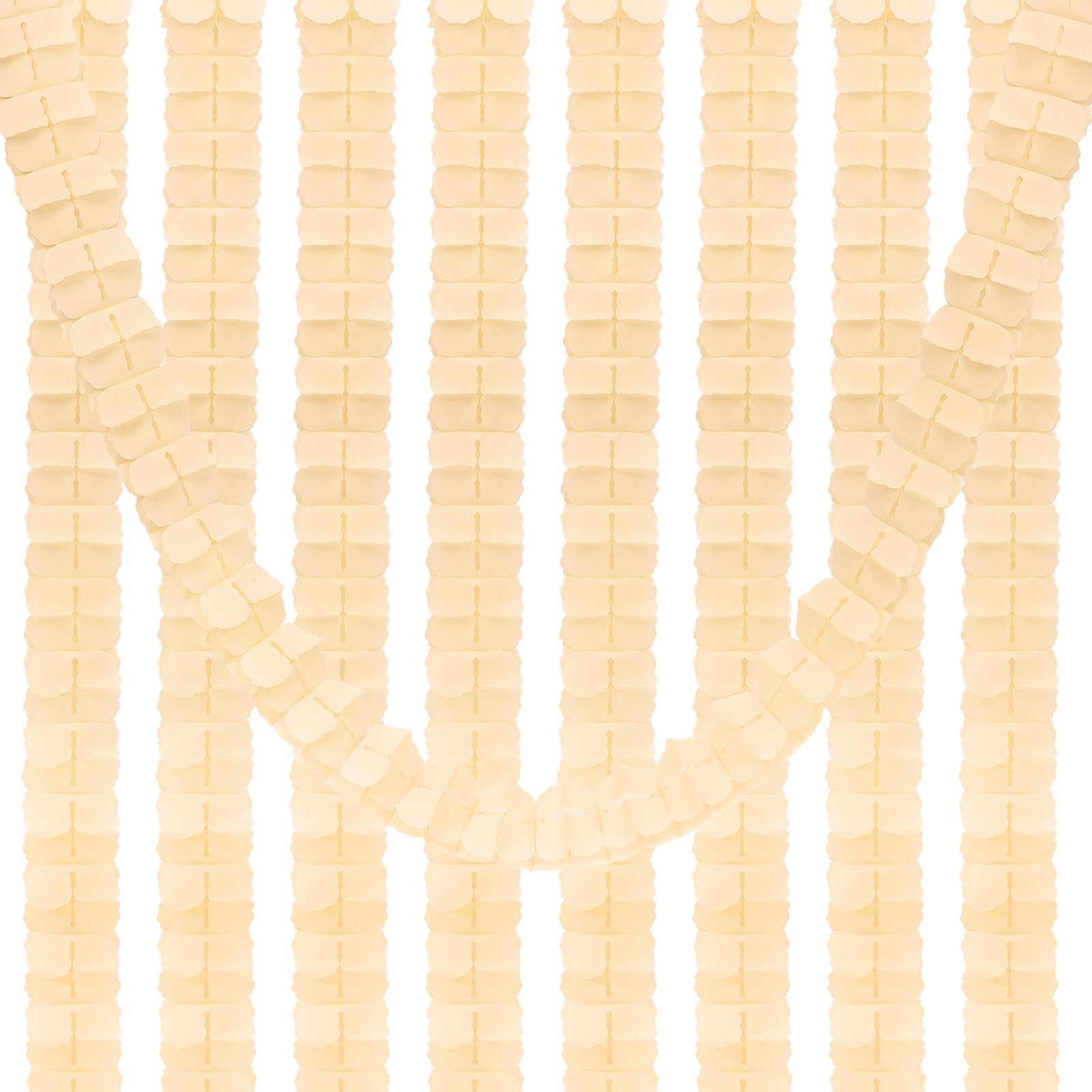PATIKIL 9.8ft Four-Leaf Garland, 9 Pack Tissue Paper Hanging Flower Garland Reusable Streamers for Party Wedding Backdrop Decorations, Beige