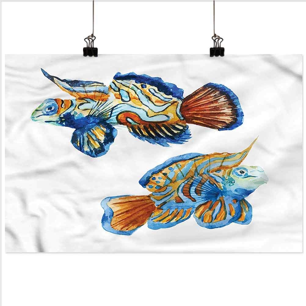 ParadiseDecor Fish DIY Wall Art Goldfish Watercolor Style