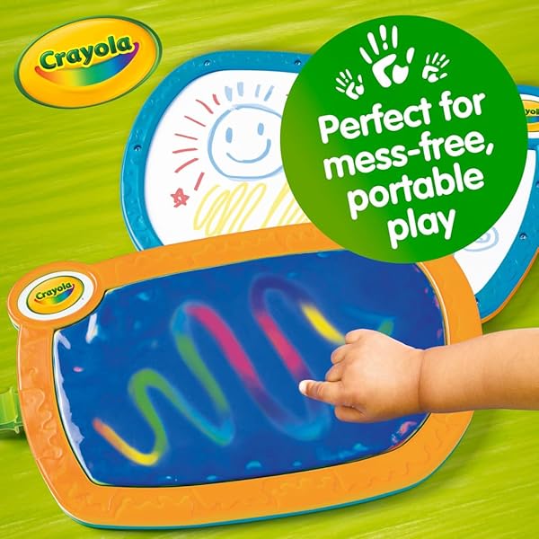 CRAYOLA 2-IN-1 DOODLE BOARD FOR TODDLERS, SQUISHY & ERASABLE DRAWING TABLET, EDUCATIONAL TODDLER TOY, TRAVEL ACTIVITY, SKETCHING PAD, GIFT FOR KIDS