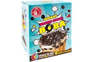 Orbitel O's Instant Brown Sugar Boba/Tapioca Pearls, Ready in 30 Seconds, 2.12 Oz, Pack of 6