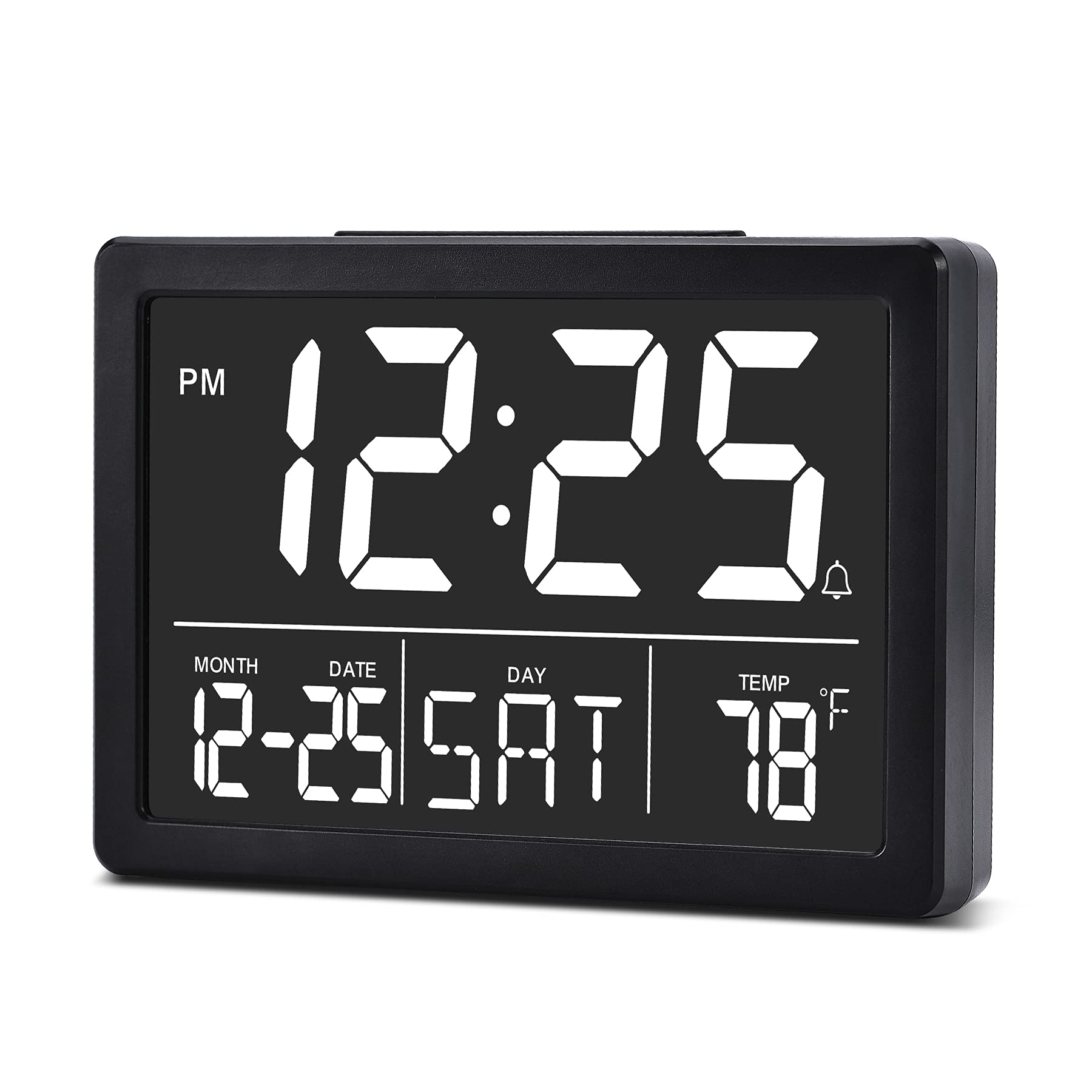 SZELAM Digital Alarm Clock With 5.5" Large LED Display - 6 Brightness Levels, Adjustable Volume, Date Temperature Display for Bedside Desk Bedroom