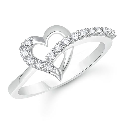 Rhodium Plated Alloy Ring For Women & Girls - Fr2071R [Vkfr2071R]