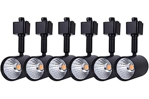 mirrea 6 Pack LED Track Lighting Heads Compatible with Single Circuit H Type Track Lighting Rail Ceiling Spotlight for Accent Task Wall Art Exhibition Lighting 6.5W 24° Black (4000K Neutral White)