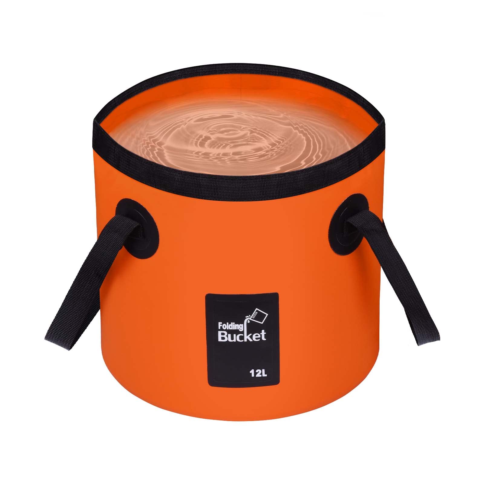 Folding Bucket - Foldable Camping Storage Container Collapsible Bucket 12L Portable Lightweight Pail for Camping Traveling Hiking Fishing Boating and Gardening (Orange(12L))