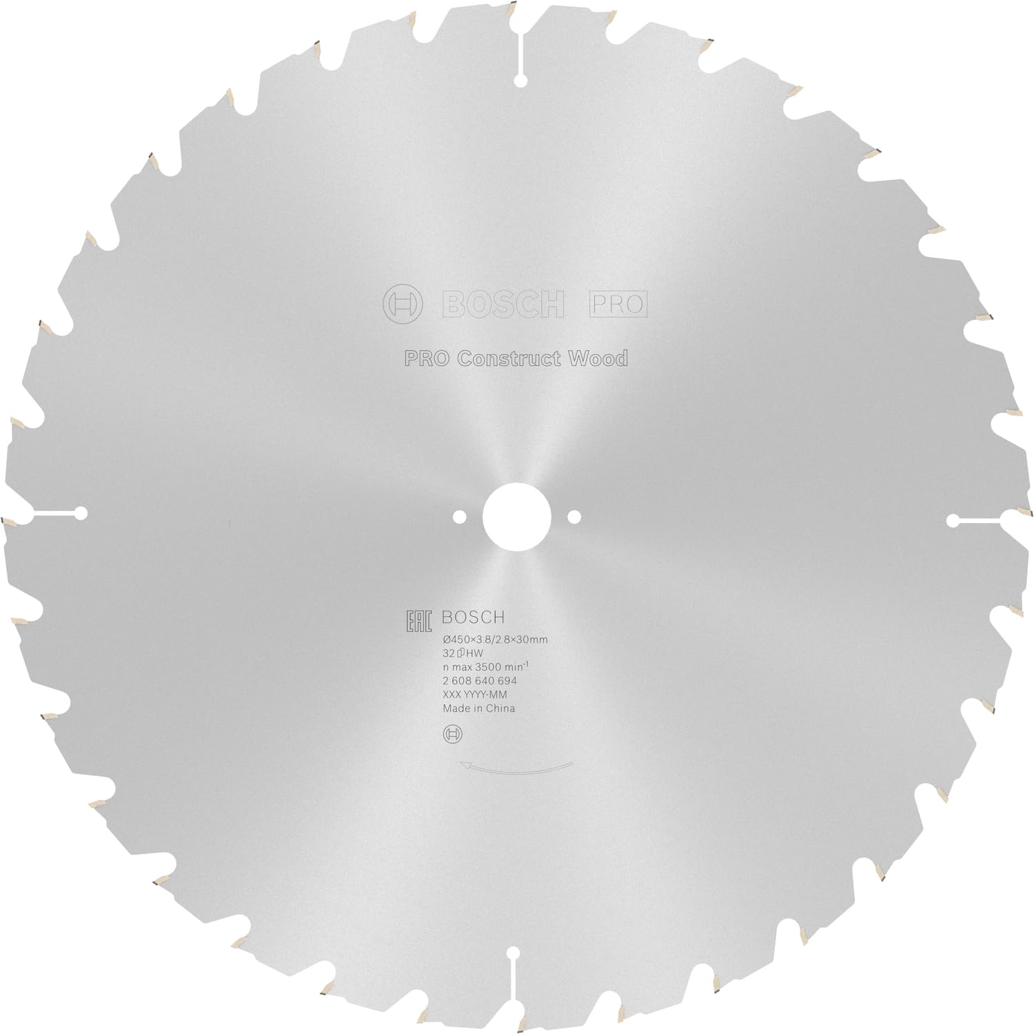 Bosch 1x PRO Construction Wood Robust Circular Saw Blade for Corded Table Saws (for Construction wood with mortar and nails, Wood with nails, Ø mm, Professional Accessory Table Circular Saw)