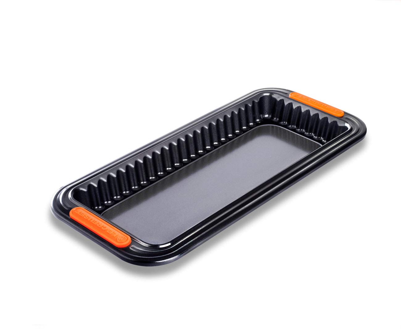 Le Creuset Non-Stick Carbon Steel Rectangular Fluted Tart TIN, Forged Aluminium, Black, 94103229001100 โ image 1