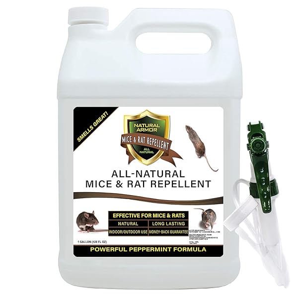MICE & RAT REPELLENT. PEPPERMINT REPELLENT FOR MICE/MOUSE, RATS & RODENTS. NATURAL SPRAY FOR INDOOR & OUTDOOR USE. 128 OZ GALLON TRIGGER SPRAYER READY TO USE