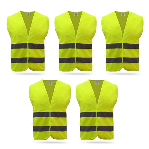 Baytter 5x 10x Auto Warnweste Set Unfallweste Pannenweste Sicherheitswarnweste EN 471 mit Reflektorstreifen und Klettverschlu