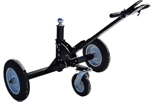 Tow Tuff TMD-1000CATV Adjustable Steel 1000 Pound Heavy Duty Trailer Dolly with Flat Free Tires, 10 Inch Caster, and 2 Inch T