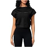 SweatyRocks Women's Fishnet Mesh Short Sleeve Hoodie Casual Solid Athletic Workout Sweatshirts Tank Tops