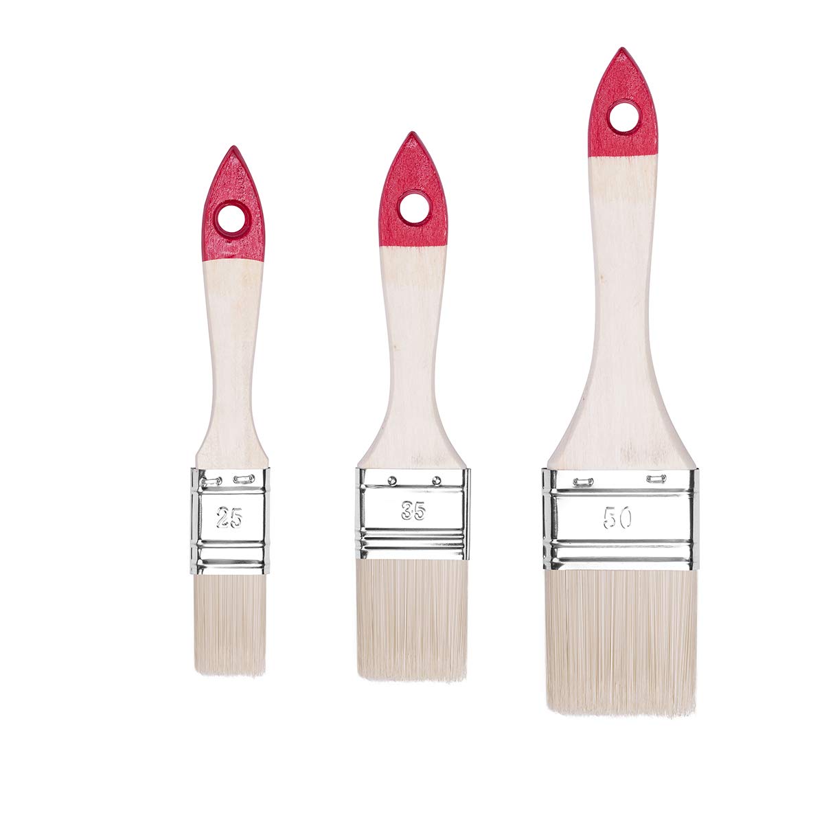 HARDY WORKING TOOLS Flat Brush Set 5 Pieces - 60 mm Width, Paint Brush Set with Wooden Handle, Paint Brush Series *40*, 5PCS, Brush Set A0202-400525