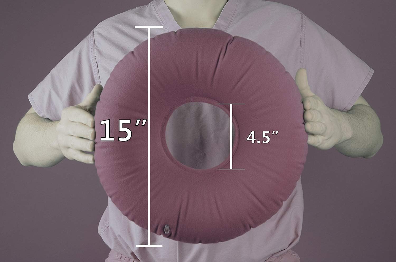 Dr. Frederick's Original Donut Pillow - 15" Inflatable Donut Cushion for Tailbone Pain Relief - Hemorrhoid Treatment - Bed Sores - Prostatitis - Red: Home & Kitchen