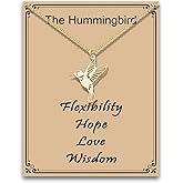 MAOFAED Hummingbird Necklace, Hummingbird Inspirational Gift, Bird Lover Gift, Flexibility Hope Love Wisdom(theHummingbirdNe)