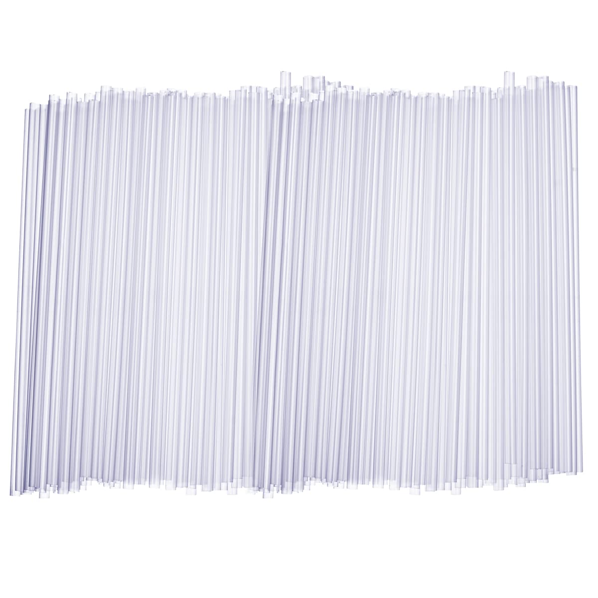 Photo 1 of [500 Pack] Disposable Plastic Drinking Straws - 7.75" High - Clear