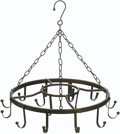 Topfe Und Pfannen Hangen Rack Decke Topf Aufbewahrung Rack Antik Runder Blumentopf Racks Amazon De Kuche Haushalt