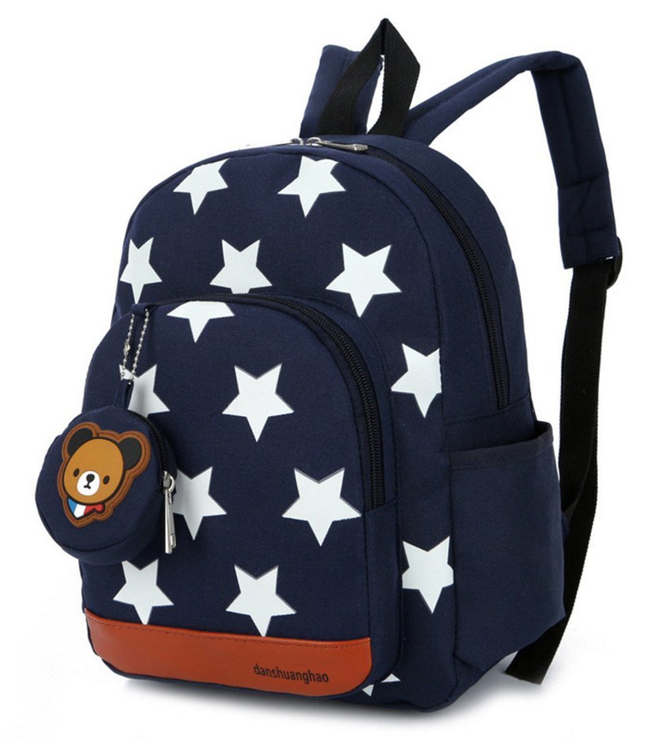 JameStyle26 Teddy Bear Star Children's Backpack Nursery Backpack School Bag Backpack Boys & Girls, darkblue, 24x32x11 cm, Rucksack