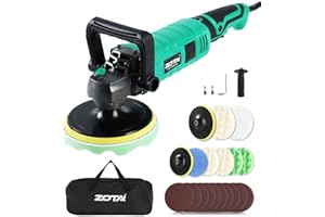 ZOTA Buffer Polisher, 1600W 7 Inch/6 Inch Pure Copper Motor Car Buffers and Polishers Kit, 7 Variable Speeds 1000-3500 RPM Ca