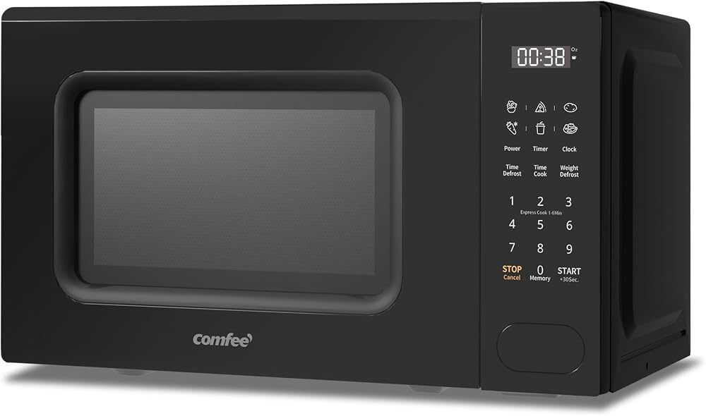 COMFEE' 700W 20L Microwave Oven with 6 Presets 11 Power Levels Black