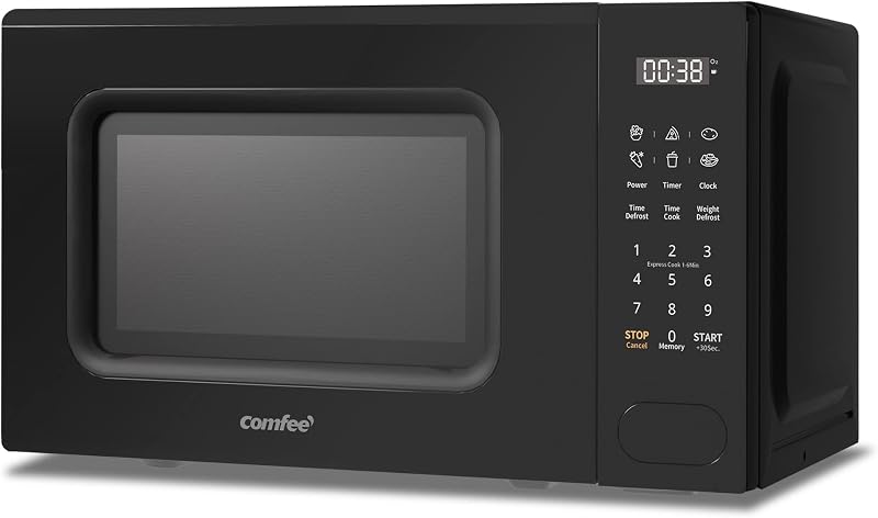 COMFEE' 700W 20L Microwave Oven with 6 Presets 11 Power Levels Black