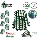 Plant and Tree Guard and Protector for Trees, Plants, saplings, Landscape Lights, lamp Posts, More; Expandable for Larger Trees and Plants; Protection from Trimmers, Weed whackers (Green 6-Pack)