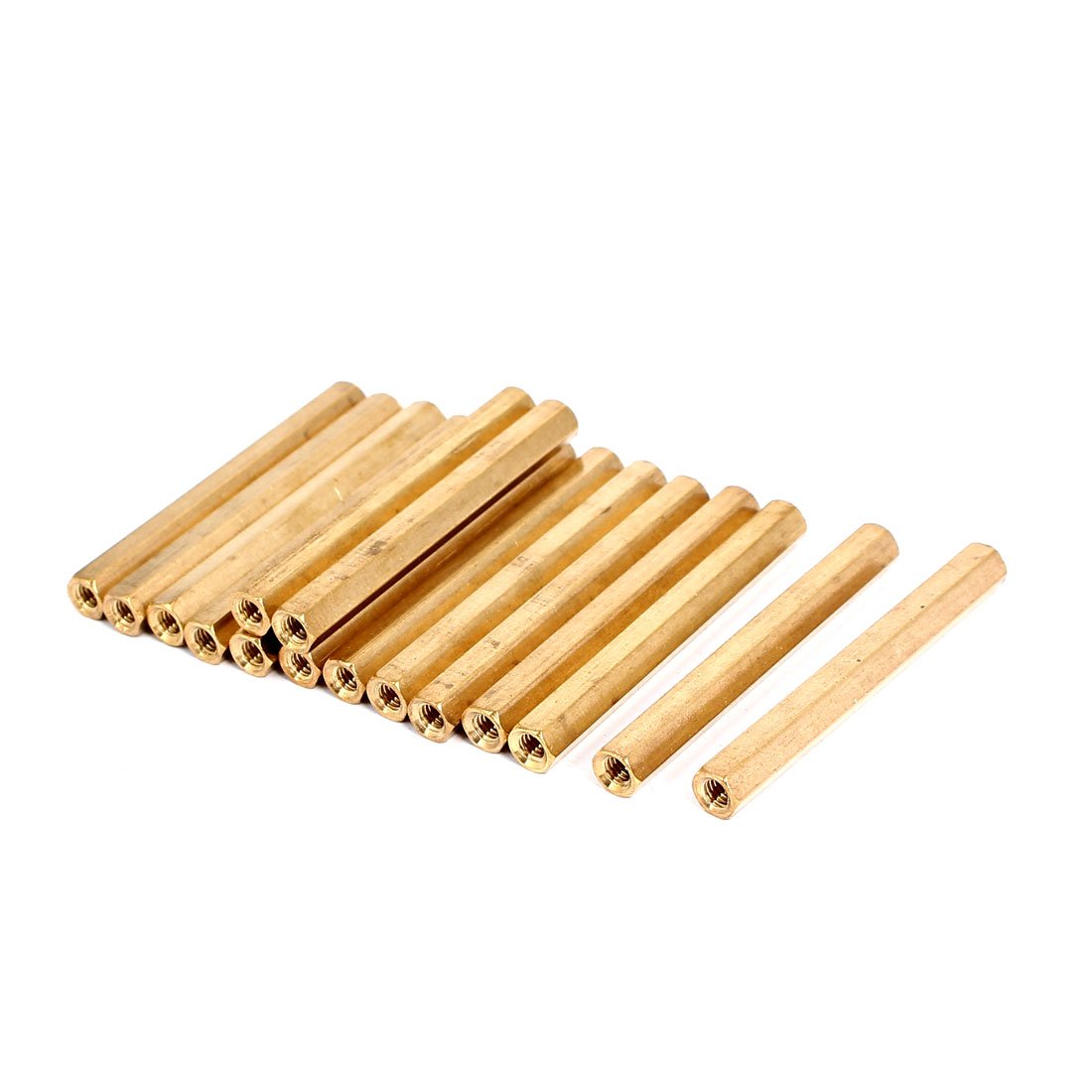 sourcingmap M4x55mm Female Thread Insulated Brass Standoff Hexagonal Spacer 15pcs