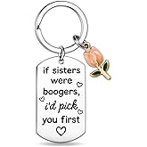 ICHRATI Funny Valentines Day Gifts for Sister Women Girls Big Sisters Gift from Sisters Friend Bestie Best Sister ever Keychain For Birthday Sister Valentines Day Gift Cute Adults Womens Key Chain