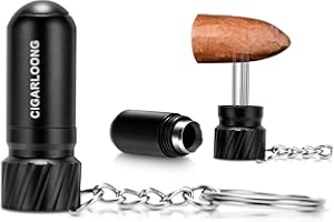 Demcigar Cigar Punch Cutter,Cigar Draw Enhancer 2-in-1 Stainless Steel Cigar Hole Opener,Three Needle Puncher(Black)