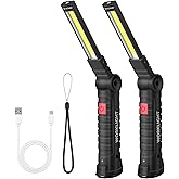 Suranew Rechargeable LED Work Light for Mechanics - Magnetic Base 360° Rotatable Flashlight, 5 Modes Valentine's Day Gifts for Men Him - Ideal for Car Repair, Camping & Workshop Tools