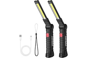Suranew Rechargeable LED Work Light, Christmas Stocking Stuffers for Men Dad, Magnetic Base 360° Rotatable Flashlight for Mechanics, White Elephant Gifts, Car Repair & Camping